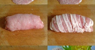 Duplán baconös karajszeletek zöld fűszeres mackósajttal megspékelve